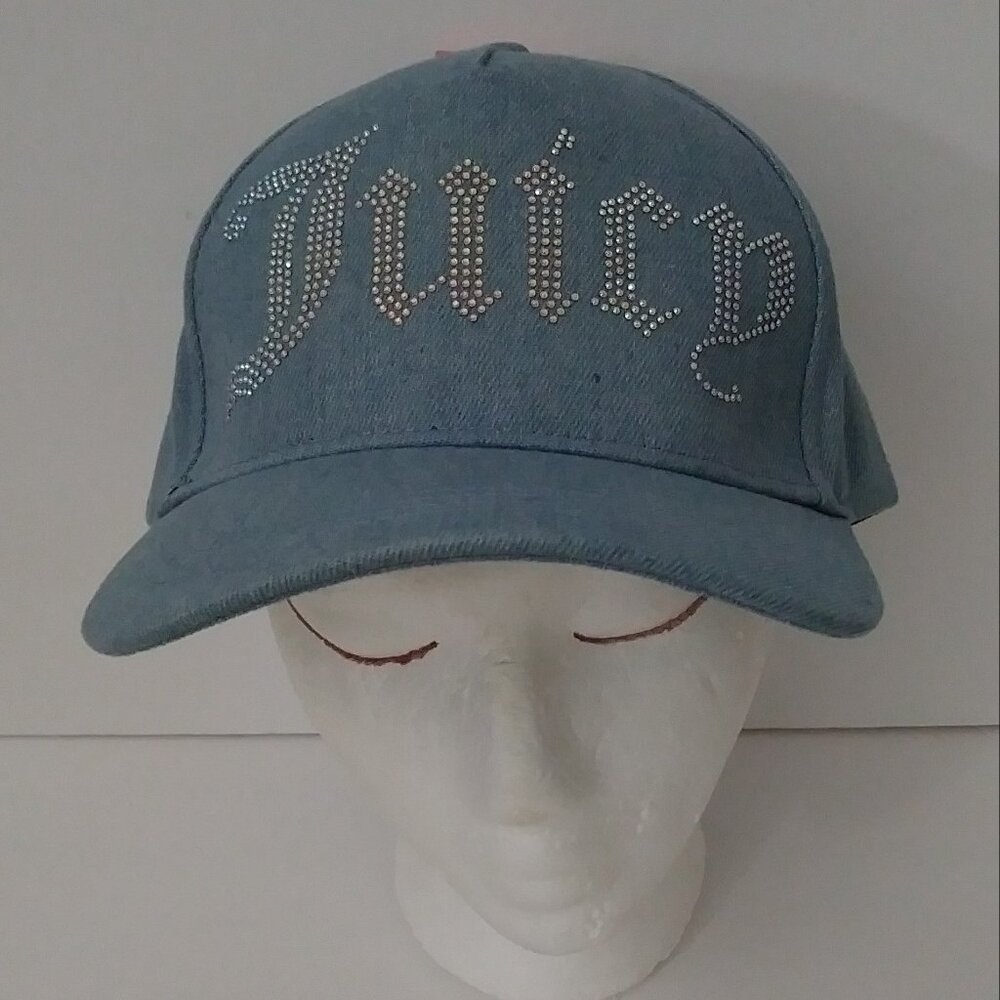 Juicy Couture Denim Hat Cap Rhinestone Logo